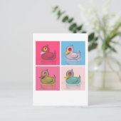 Vier farbige Enten Postkarte (Stehend Vorderseite)