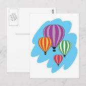 Vier farbige Heißluftballons Postkarte (Vorne/Hinten)