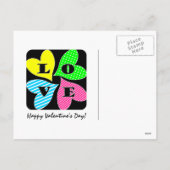 Vier farbige Herzen Feiertagspostkarte (Rückseite)