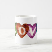 Vier farbige Liebe Herz-Design Kaffeetasse (Mittel)