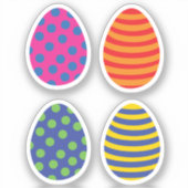 Vier farbige Ostereier Aufkleber (Vorderseite)
