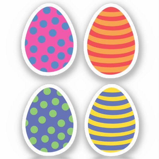 Vier farbige Ostereier Aufkleber (Vorderseite)