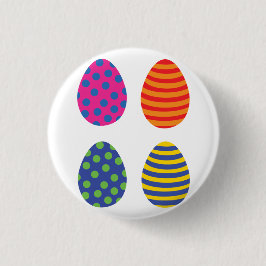 Vier farbige Ostereier Button