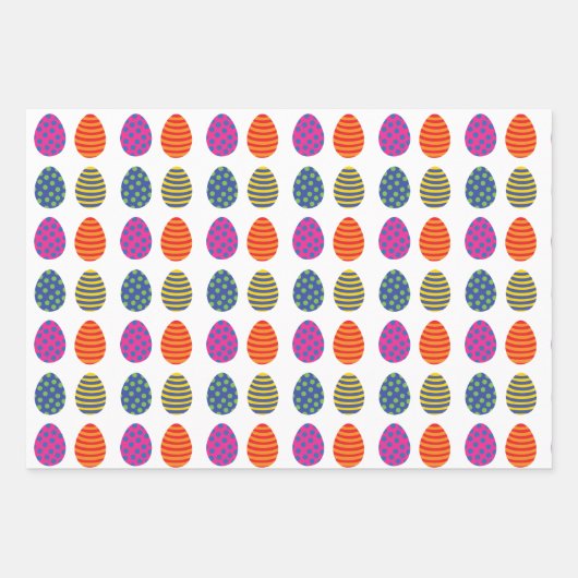 Vier farbige Ostereier Geschenkpapier Set (Vorderseite 2)