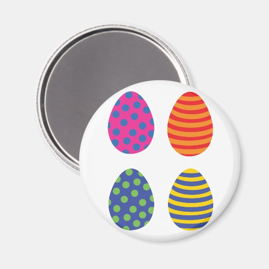 Vier farbige Ostereier Magnet (Vorderseite/Rückseite)