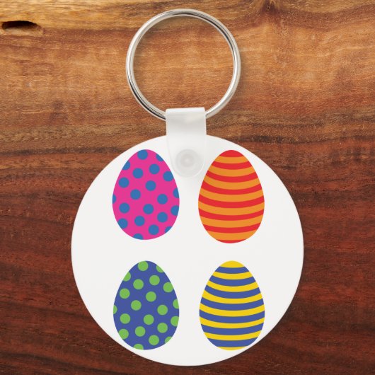 Vier farbige Ostereier Schlüsselanhänger (Vorderseite)