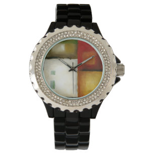 Vier farbige Rechtecke von Chariklia Zarria Armbanduhr