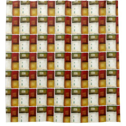 Vier farbige Rechtecke von Chariklia Zarria Duschvorhang (Vorderseite)