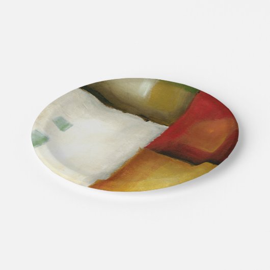 Vier farbige Rechtecke von Chariklia Zarria Pappteller (Schrägansicht)