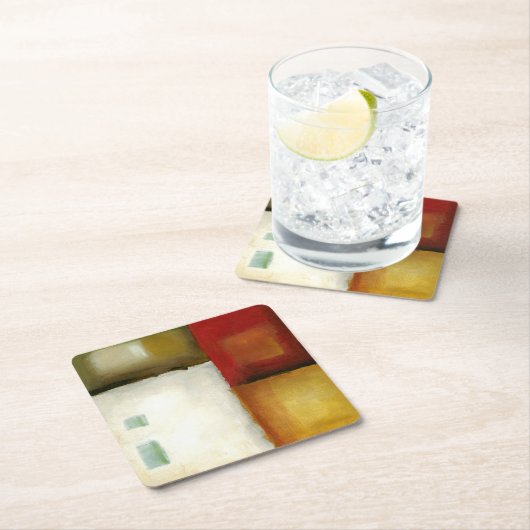 Vier farbige Rechtecke von Chariklia Zarria Rechteckiger Pappuntersetzer (Vor Ort)