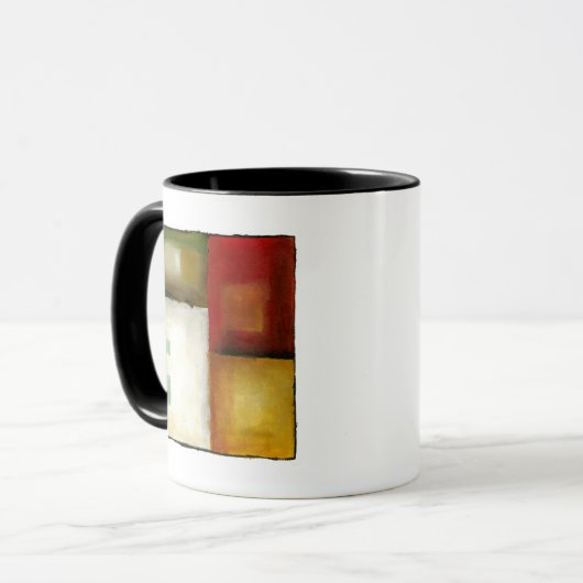 Vier farbige Rechtecke von Chariklia Zarria Tasse (Vorderseite Links)