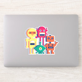 Vier farbige Roboter Vinyl Sticker