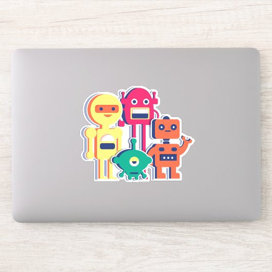 Vier farbige Roboter Vinyl Sticker (Computer)