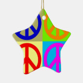 Vier FarbPop-Kunst-Friedenszeichen Keramik Ornament (Rechts)