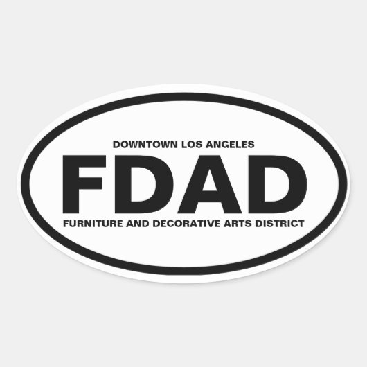 VIER "FDAD" für Möbel und dekorative Künste Ovaler Aufkleber (Vorderseite)