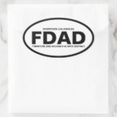 VIER "FDAD" für Möbel und dekorative Künste Ovaler Aufkleber (Tasche)