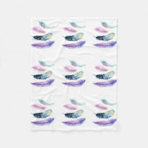 Vier Feder-Fleece-Decke