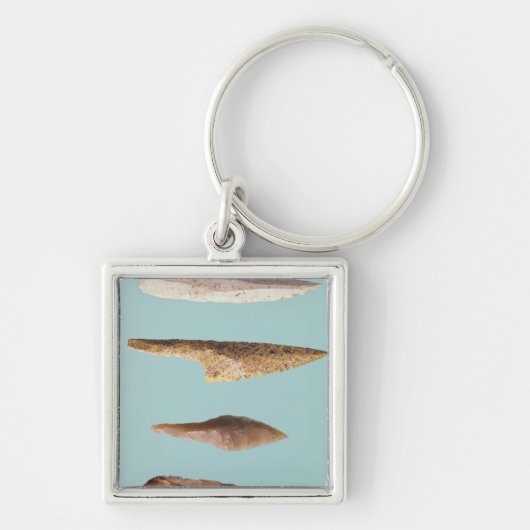 Vier Feuerstein-Werkzeuge Schlüsselanhänger (Vorne)