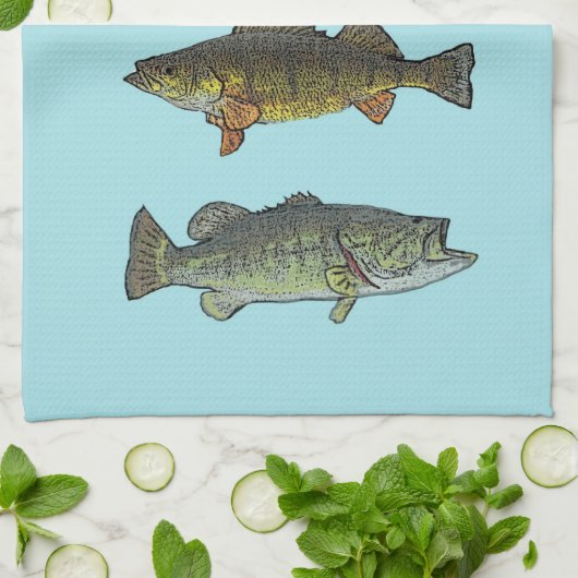 Vier Fisch-Geschirrtuch Küchentuch (Gefaltet)