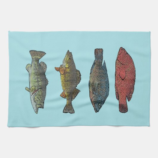 Vier Fisch-Geschirrtuch Küchentuch (Horizontal)