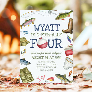 Vier Fische - Alleinstehende Fischerei - 4. Geburt Einladung