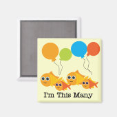 Vier Fische Ich bin so viele Hemden und Geschenke Magnet (Vorderseite/Rückseite)