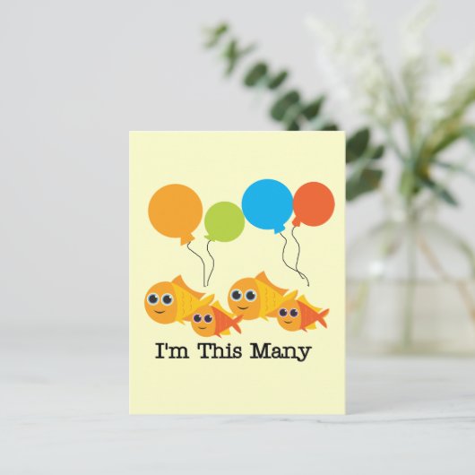 Vier Fische Ich bin so viele Hemden und Geschenke Postkarte (Stehend Vorderseite)