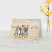 Vier Fischfrauen am Strand | Winslow Homer Karte (Gelbe Blume)