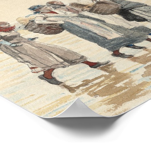 Vier Fischfrauen am Strand | Winslow Homer Poster (Ecke)