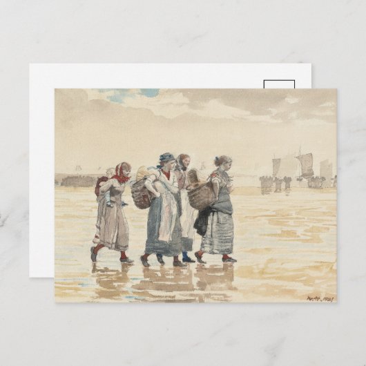 Vier Fischfrauen am Strand | Winslow Homer Postkarte (Vorne/Hinten)