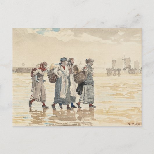 Vier Fischfrauen am Strand | Winslow Homer Postkarte (Vorderseite)
