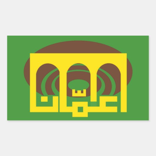 VIER Flagge von Amman. Jordanien Rechteckiger Aufkleber (Vorderseite)