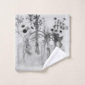Vier Flaschen und weiße Blume Badhandtuch Set (Waschlappen)