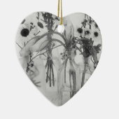 Vier Flaschen und weiße Blume Keramik Ornament (Rechts)