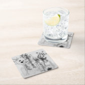 Vier Flaschen und weiße Blume Rechteckiger Pappuntersetzer (Vor Ort)