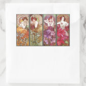 Vier Floral Muchas Rechteckiger Aufkleber (Tasche)