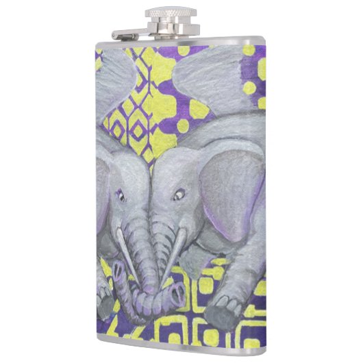 Vier Flügel-Elefanten Flachmann (Links)