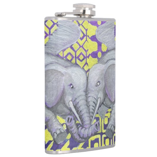 Vier Flügel-Elefanten Flachmann (Rechts)