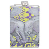 Vier Flügel-Elefanten Flachmann (Vorderseite)