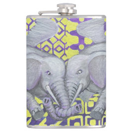 Vier Flügel-Elefanten Flachmann