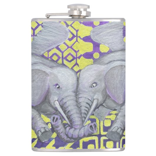 Vier Flügel-Elefanten Flachmann (Vorderseite)