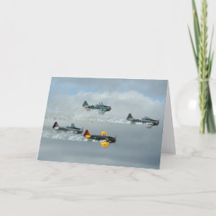 Vier Flugzeug Danke Karte