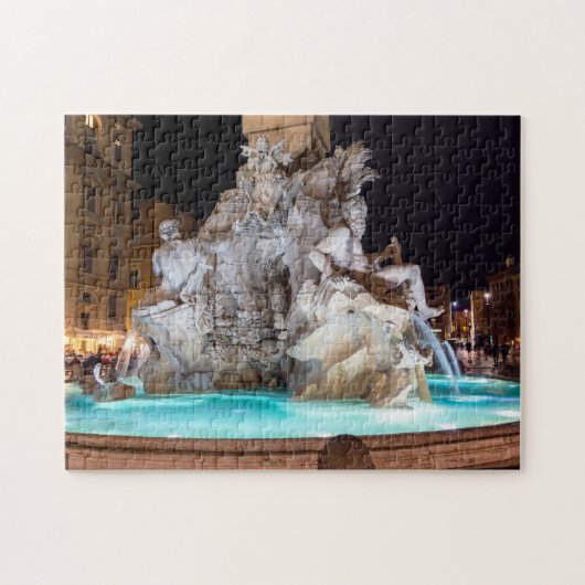 Vier Flüsse Brunnen auf der Piazza Navona - Rom, I Puzzle (Horizontal)