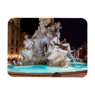 Vier Flüsse Springbrunnen auf der Piazza Navona in Magnet