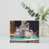 Vier Flüsse Springbrunnen auf der Piazza Navona in Postkarte (Stehend Vorderseite)