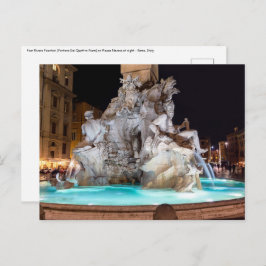Vier Flüsse Springbrunnen auf der Piazza Navona in Postkarte