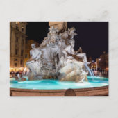 Vier Flüsse Springbrunnen auf der Piazza Navona in Postkarte (Vorderseite)