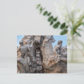 Vier Flüsse Springbrunnen auf der Piazza Navona - Postkarte (Stehend Vorderseite)