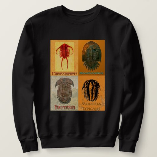 Vier Fossile Trilobite Montage Sweatshirt (Design vorne)