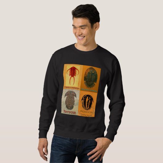 Vier Fossile Trilobite Montage Sweatshirt (Vorne ganz)